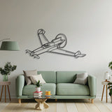 XP-55 Ascender metal  wall decor, textured matte steel lifted 1 cm for sleek floating aviation design
