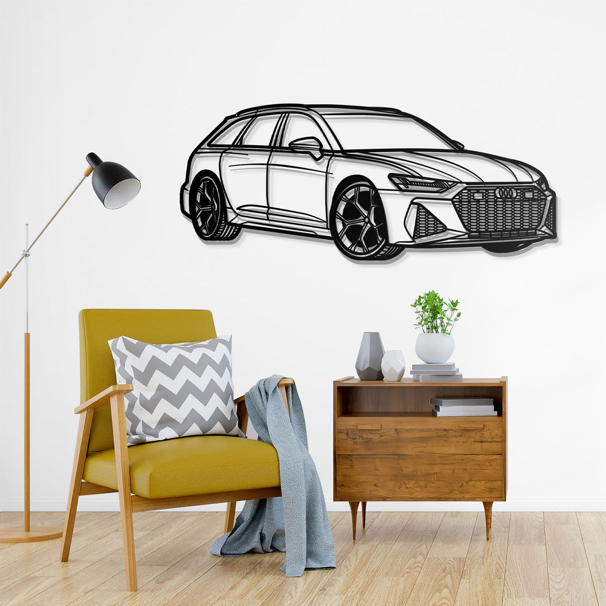 RS6 Perspective Metal Car Wall Art - NC0426