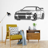 GTR R34 Perspective Metal Car Wall Art - NC0457