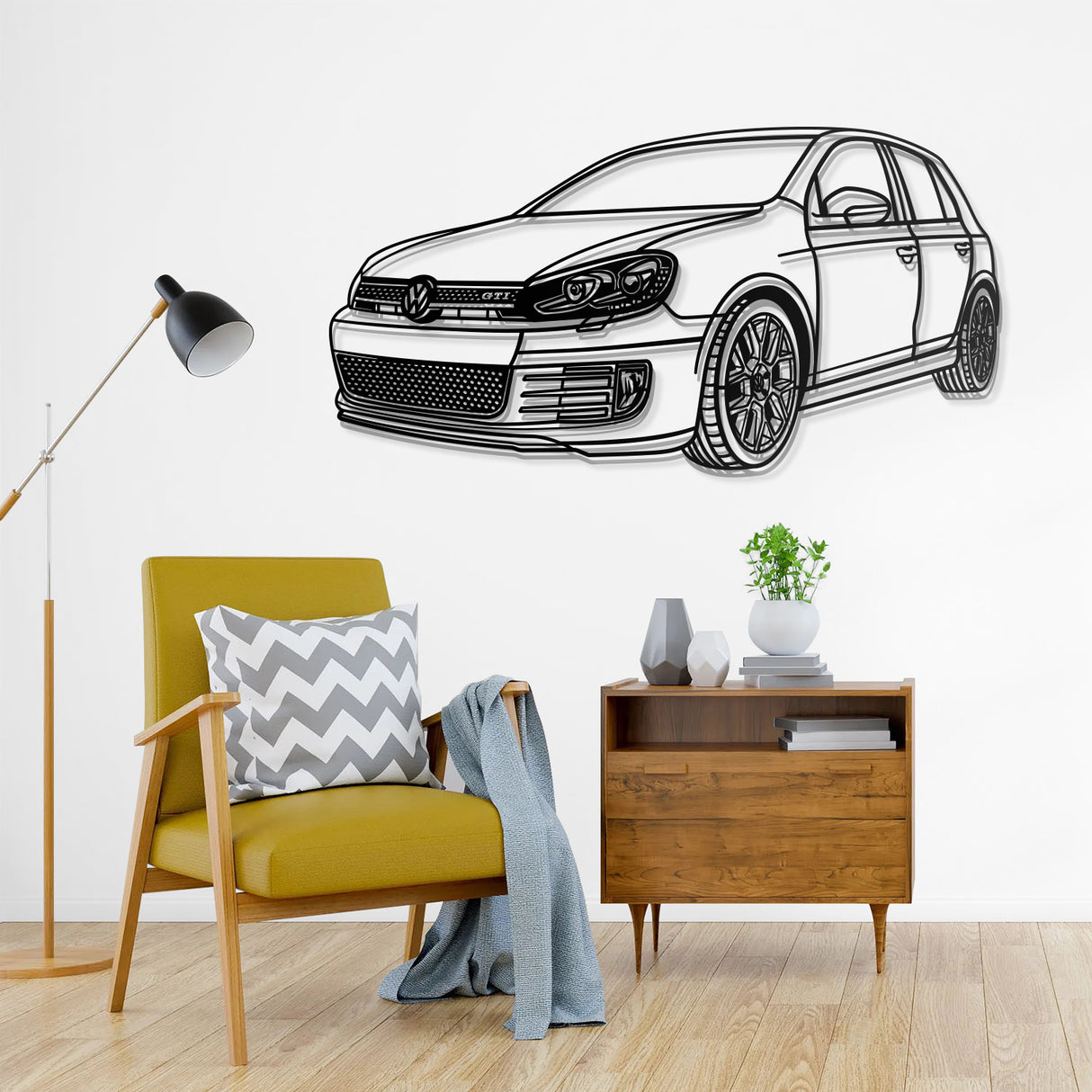 2011 Golf VI GTI Perspective Metal Car Wall Art - NC0465