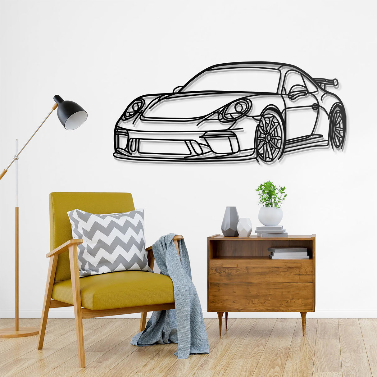 911 GT3 Model 991 Front Angle Metal Car Wall Art - NC0852