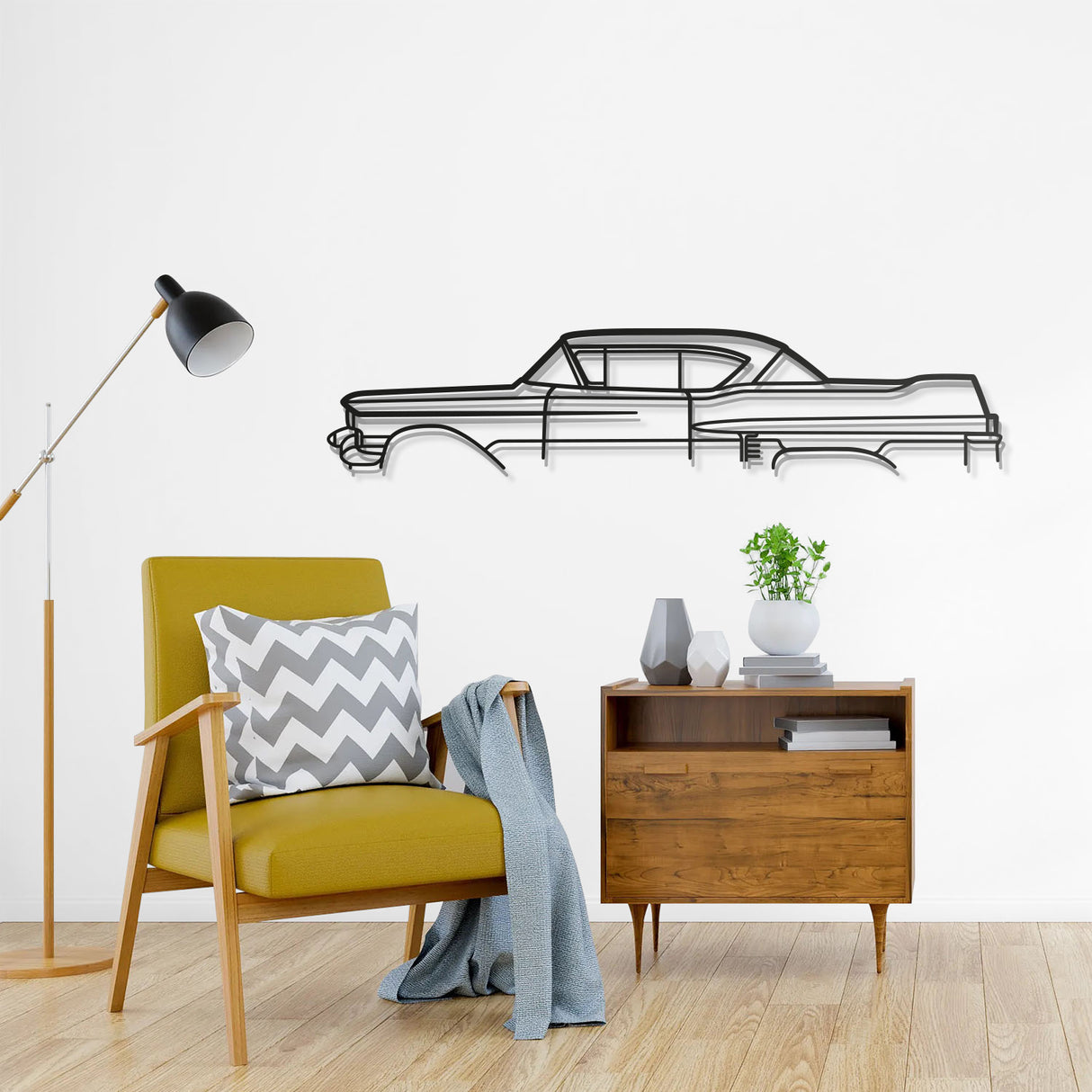 1957 De Ville Coupe Metal Car Wall Art - NC0049