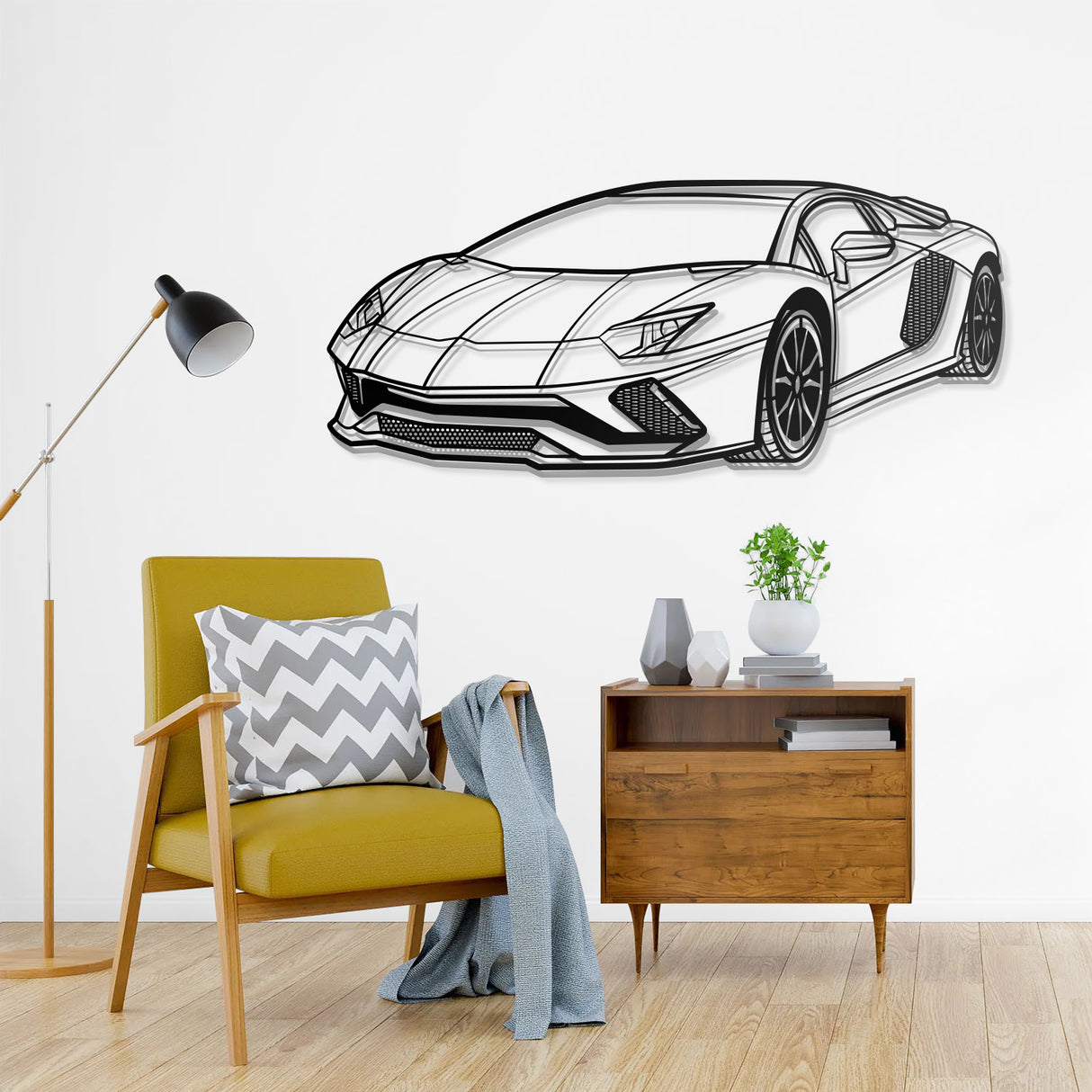 Aventador Perspective Metal Car Wall Art - NC0448