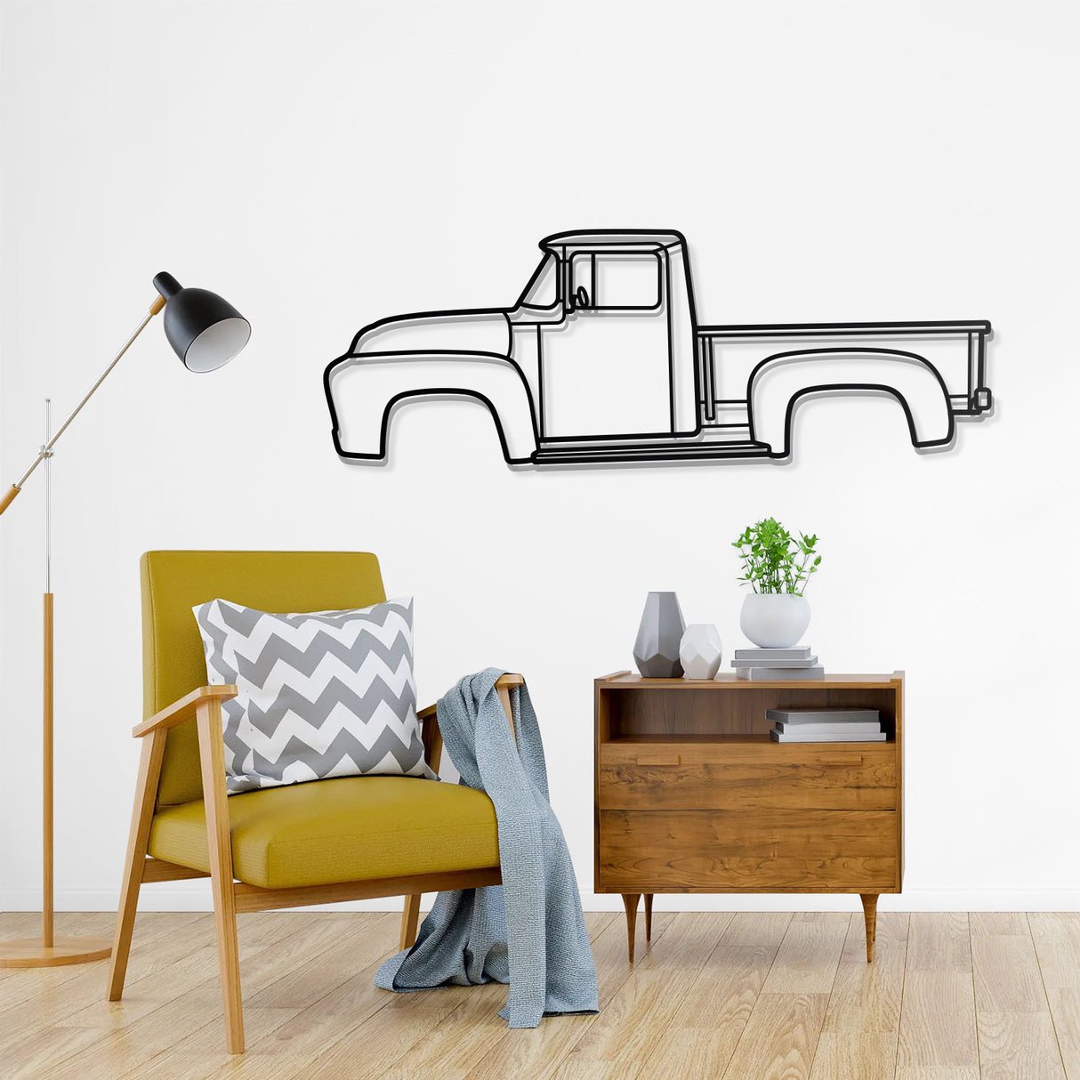 1956 F-100 Metal Car Wall Art - NC0043