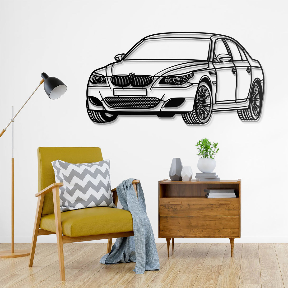 2005 E60 M5 Perspective Metal Car Wall Art - NC0427