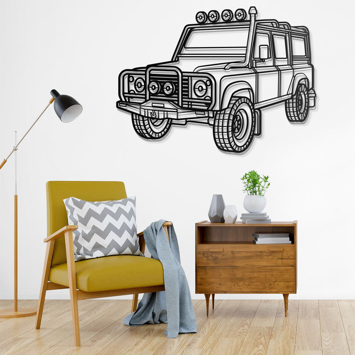 Defender 110 Perspective Metal Car Wall Art - NC0449