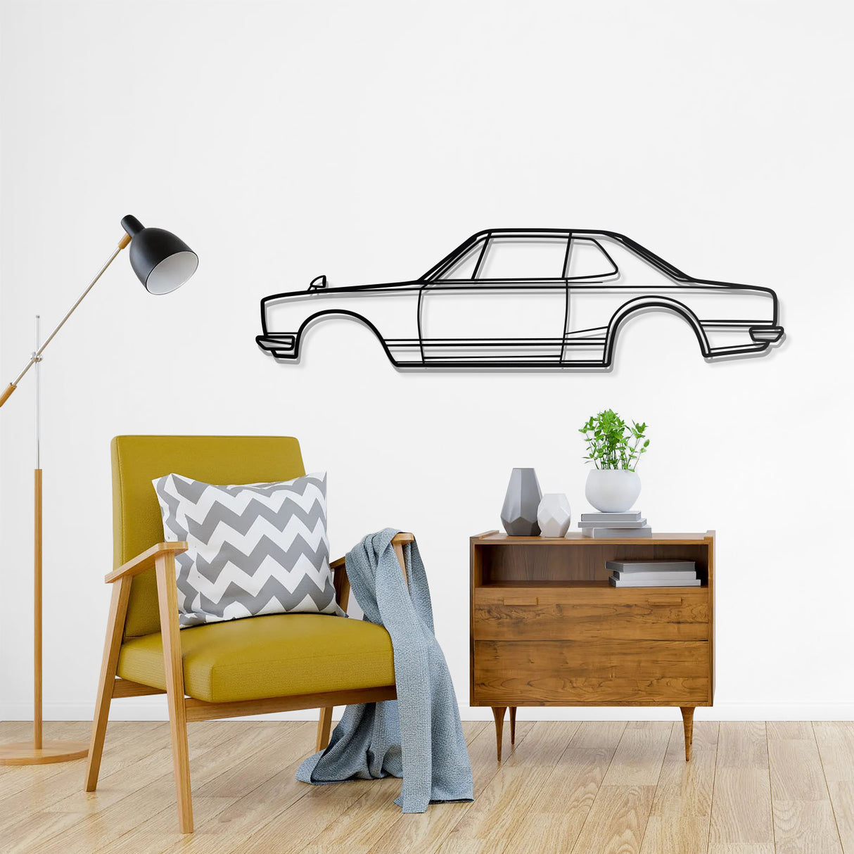 1971 Skyline 2000GT-R Metal Car Wall Art - NC0143