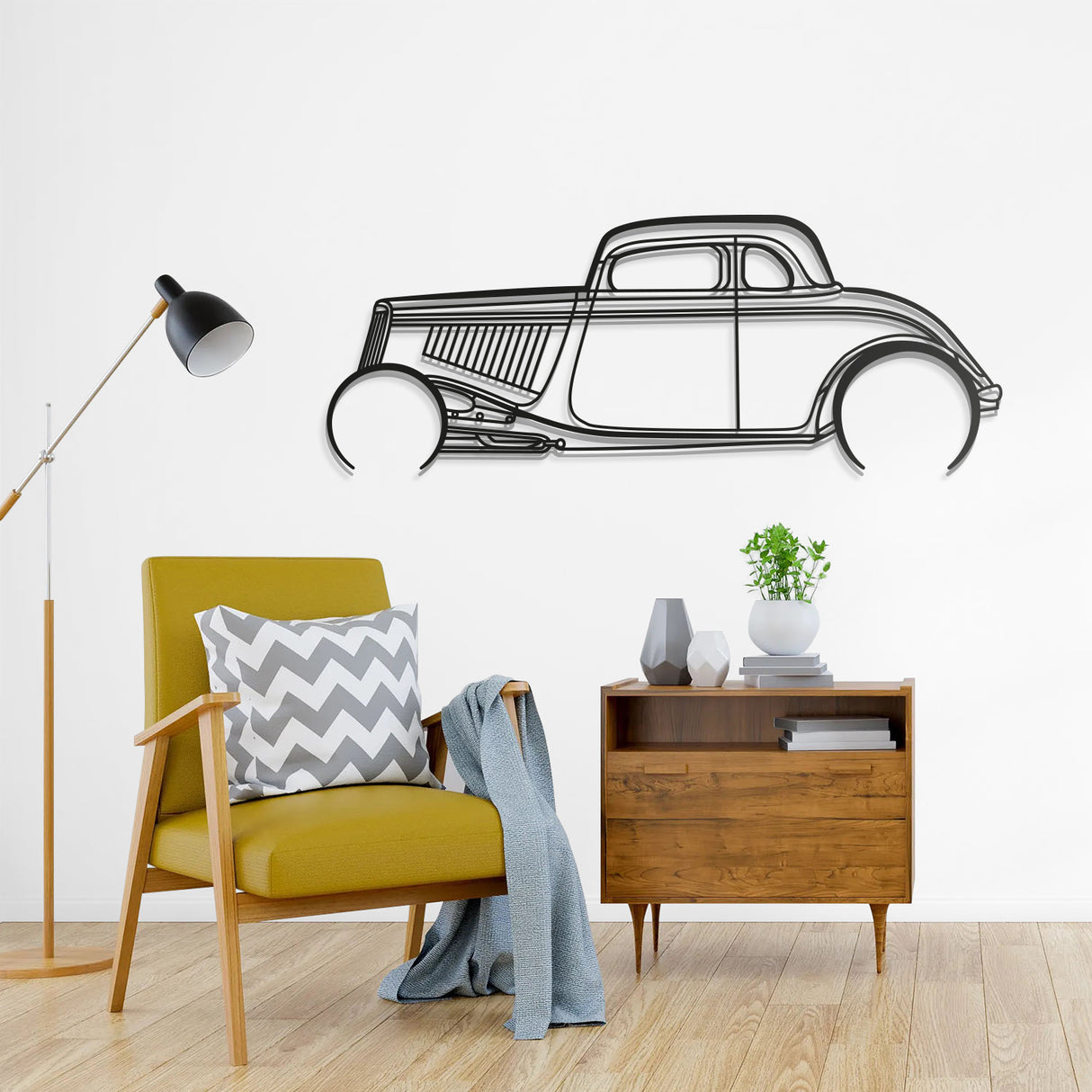 1934 Highboy Detailed Metal Car Wall Art - NC0018