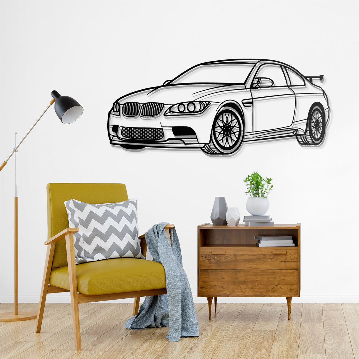 E92 M3 Perspective Metal Car Wall Art - NC0430