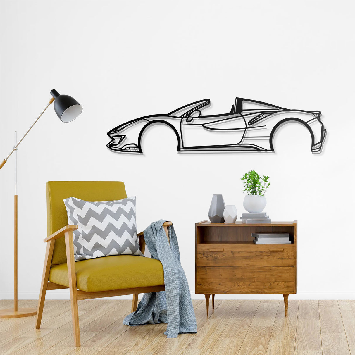 2019 488 Pista Spider Metal Car Wall Art - NC0642