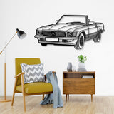 1976 W107 Convertible Perspective Metal Car Wall Art - NC0451