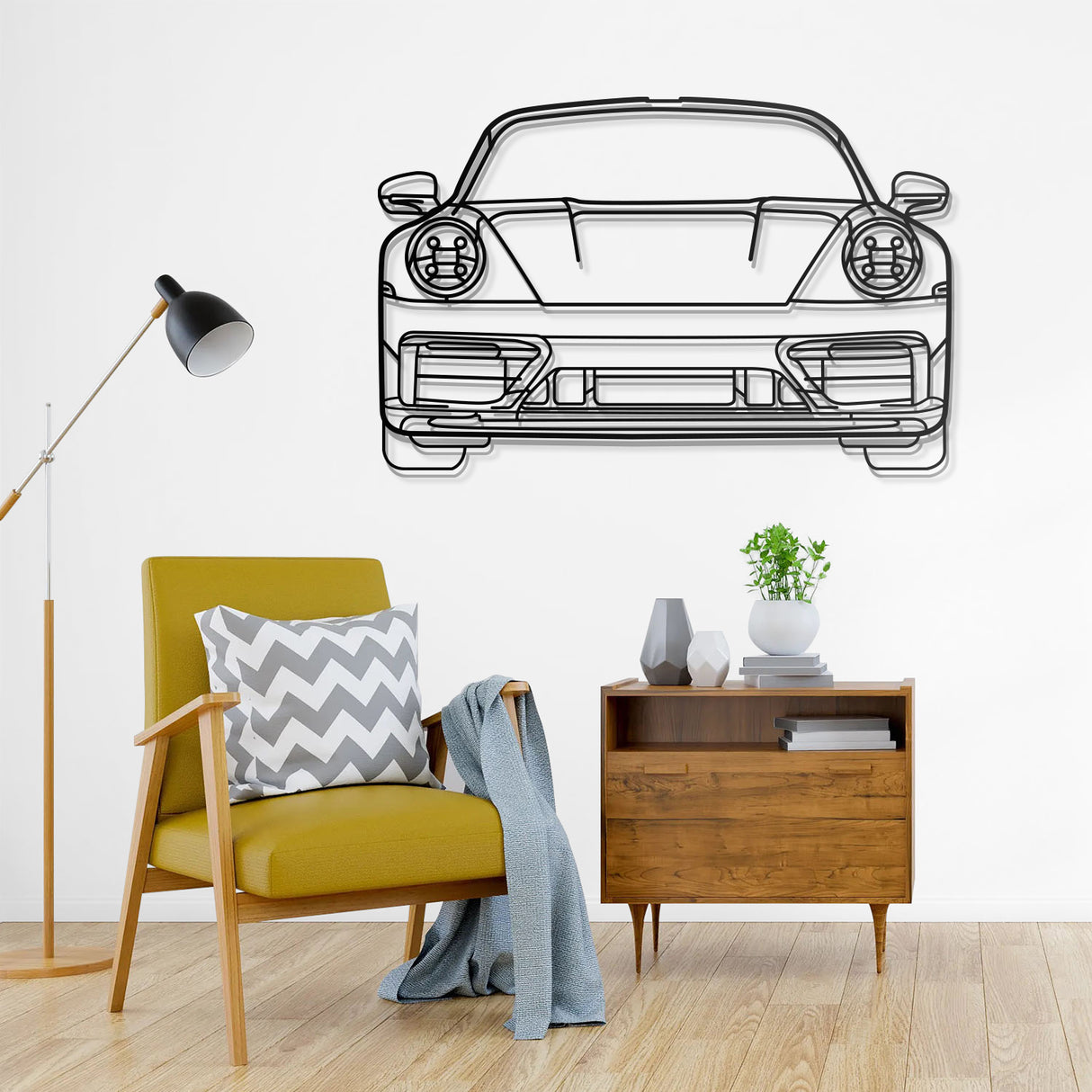 911 Model 992 Front View Metal Car Wall Art - NC0865