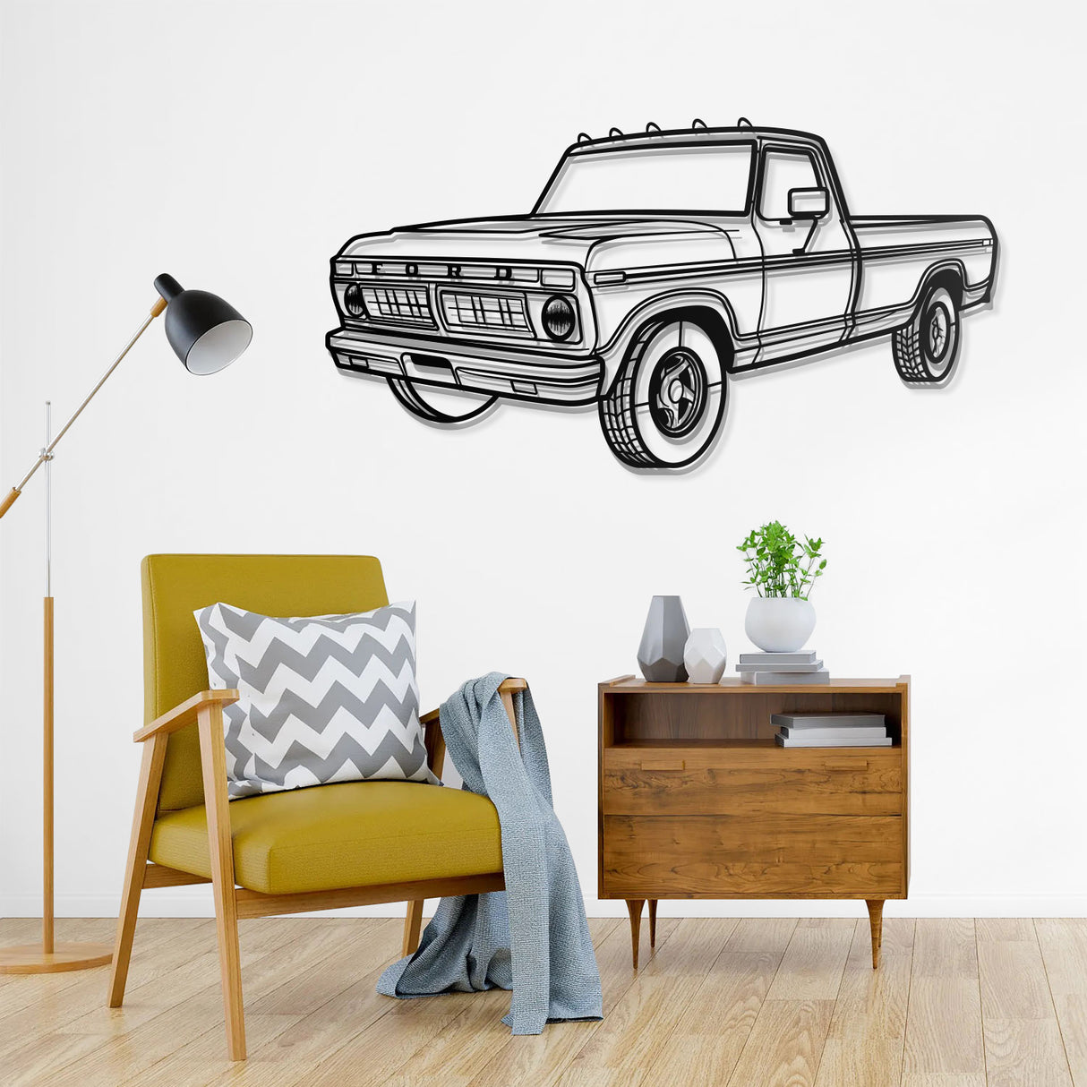 1975 F-150 Perspective Metal Car Wall Art - NC0439