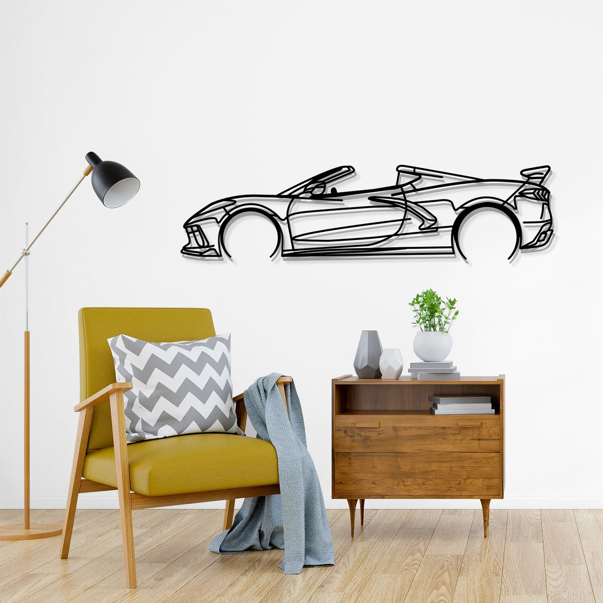 Corvette C8 Detailed Metal Car Wall Art - NC0922