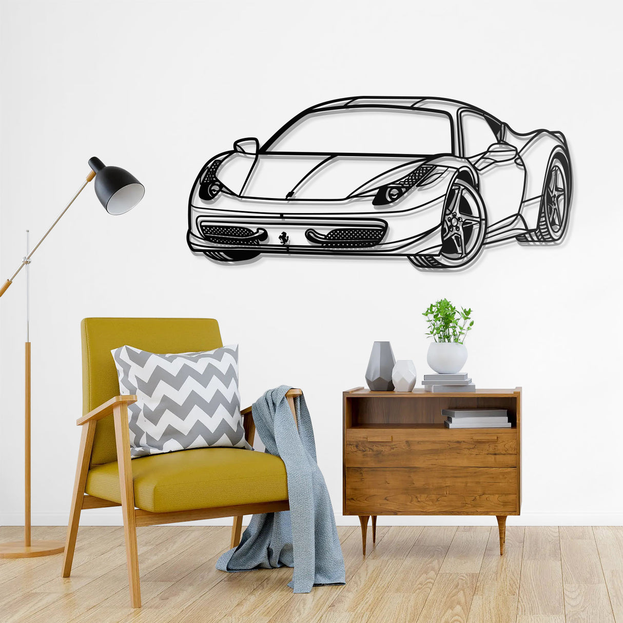 458 Italia Perspective Metal Car Wall Art - NC0437