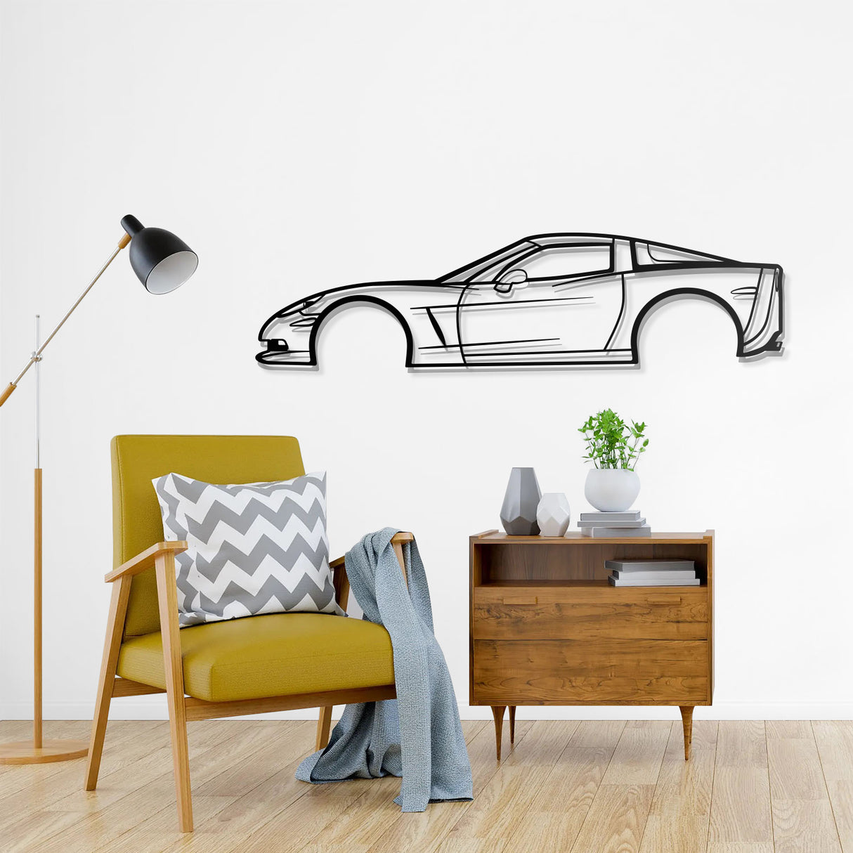 2007 Corvette Z06 Metal Car Wall Art - NC0342