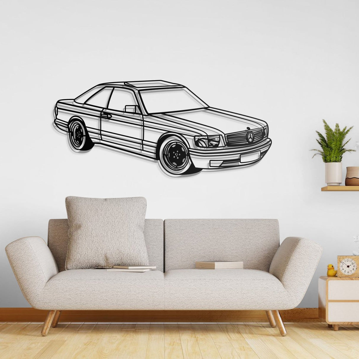 1989 W126 SEC Perspective Metal Car Wall Art - NC0452