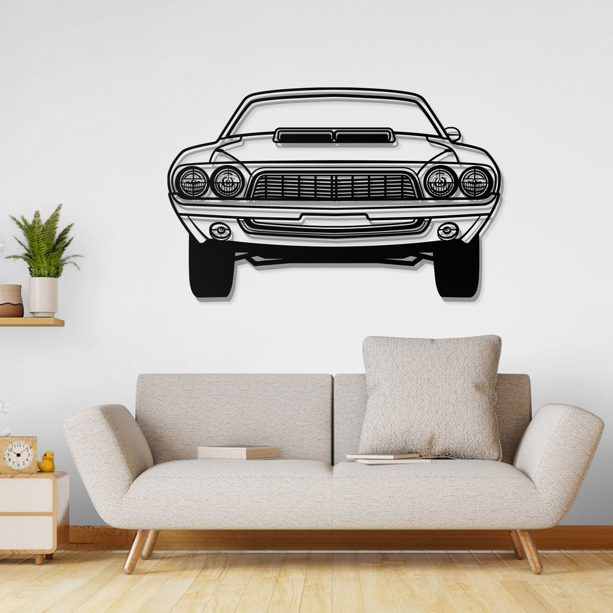 1972 Challanger Front View Metal Car Wall Art - NC0146