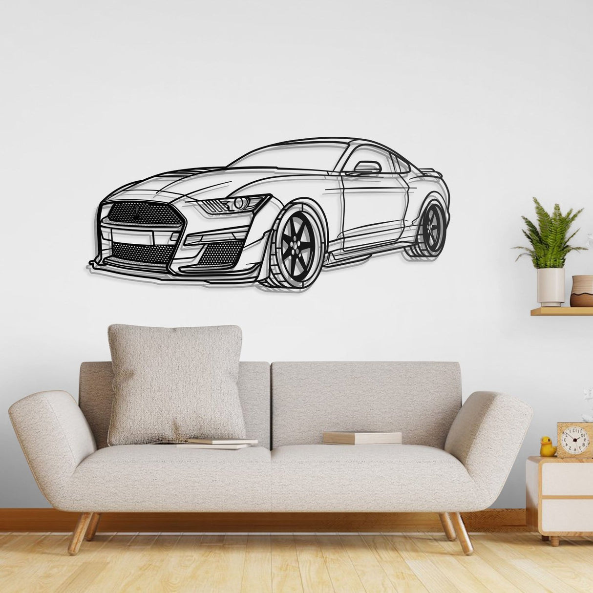 Mustang Shelby GT500 Perspective Metal Car Wall Art - NC0445