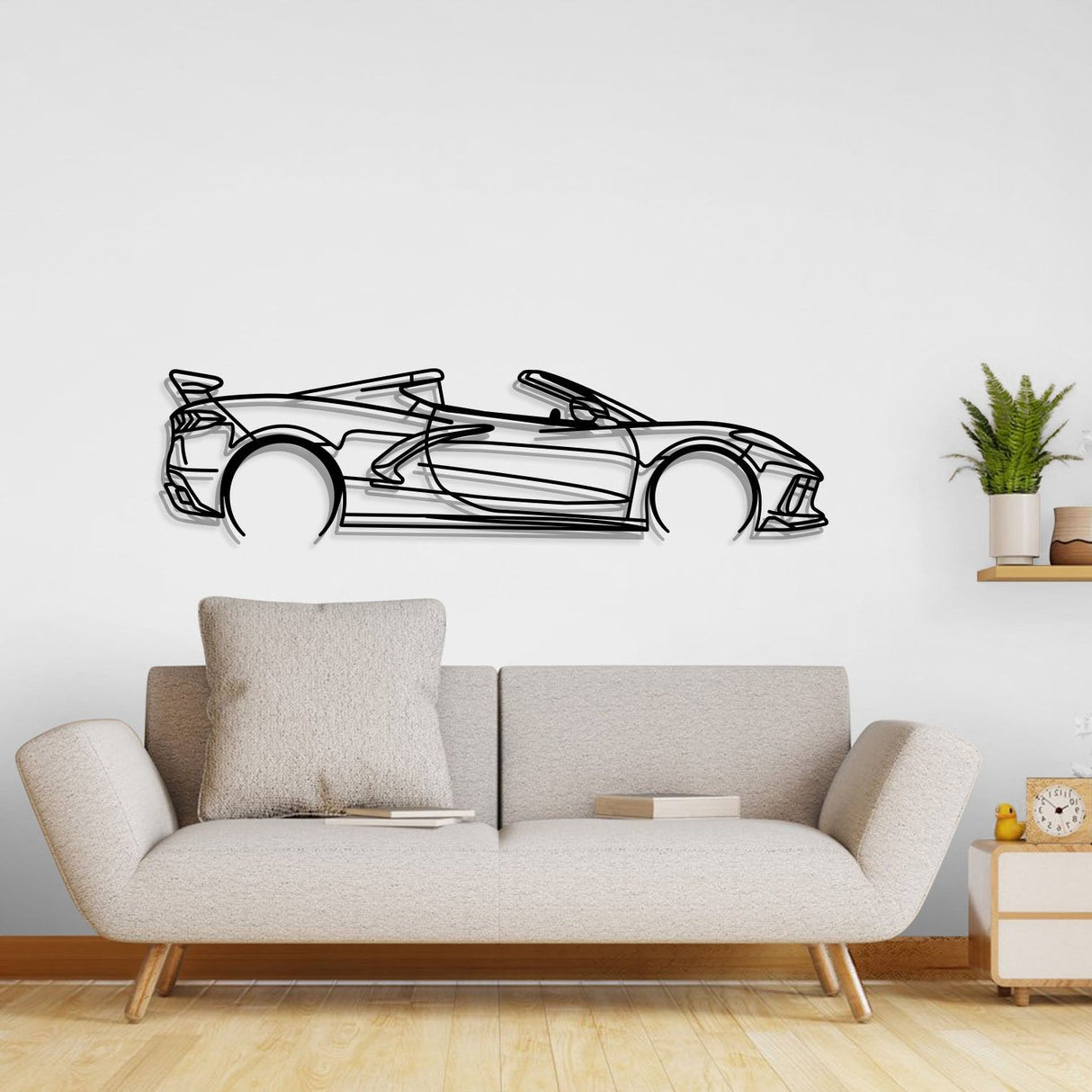 Corvette C8 Detailed Metal Car Wall Art - NC0922