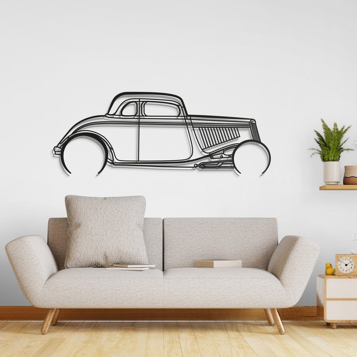 1934 Highboy Detailed Metal Car Wall Art - NC0018