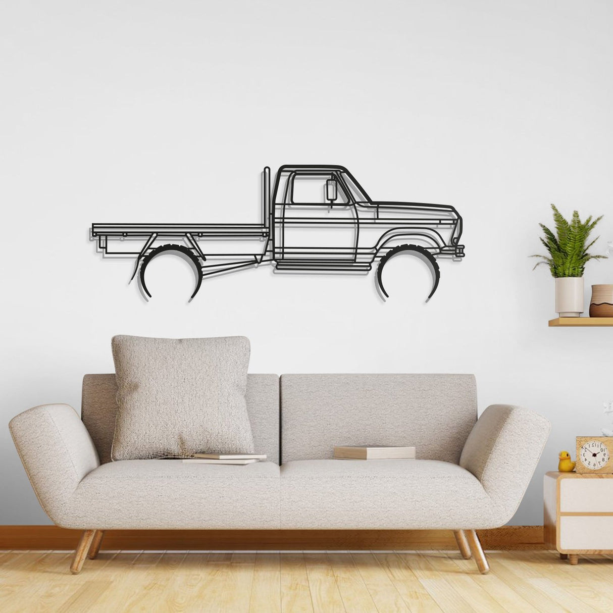 1977 F100 Tray Back Metal Car Wall Art - NC0175