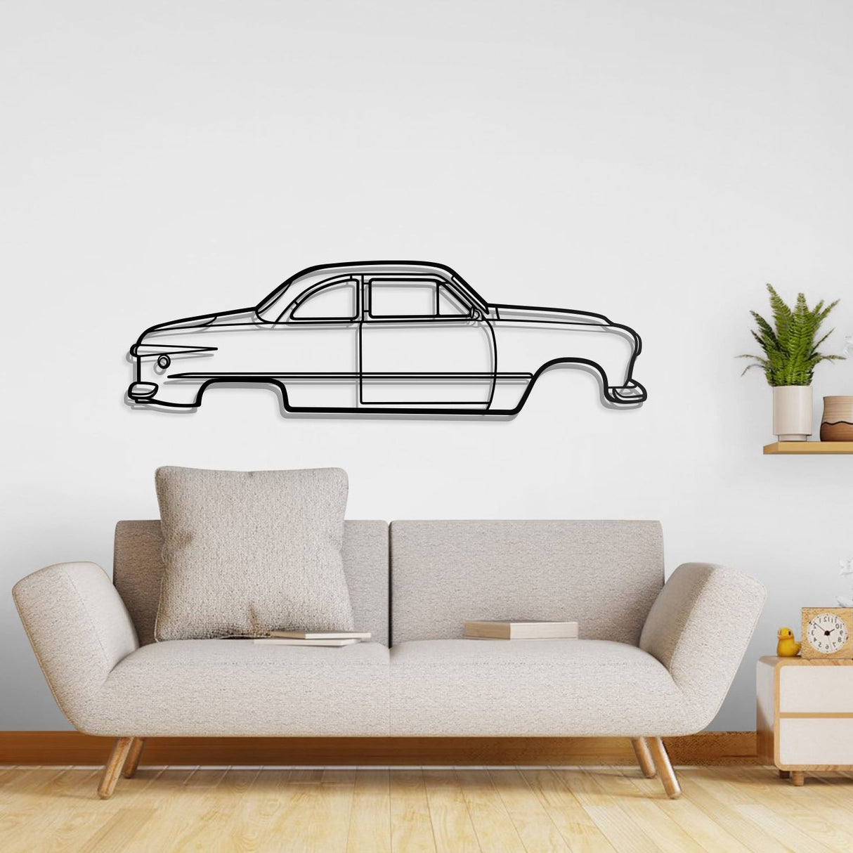 1949 Club Coupe Metal Car Wall Art - NC0009