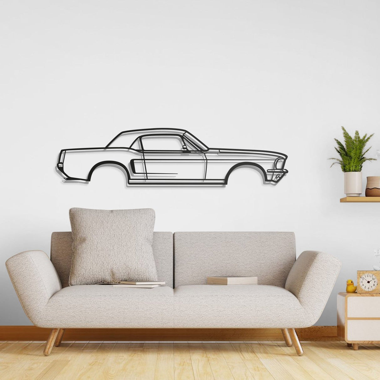 1968 Mustang Hardtop Metal Car Wall Art - NC0112