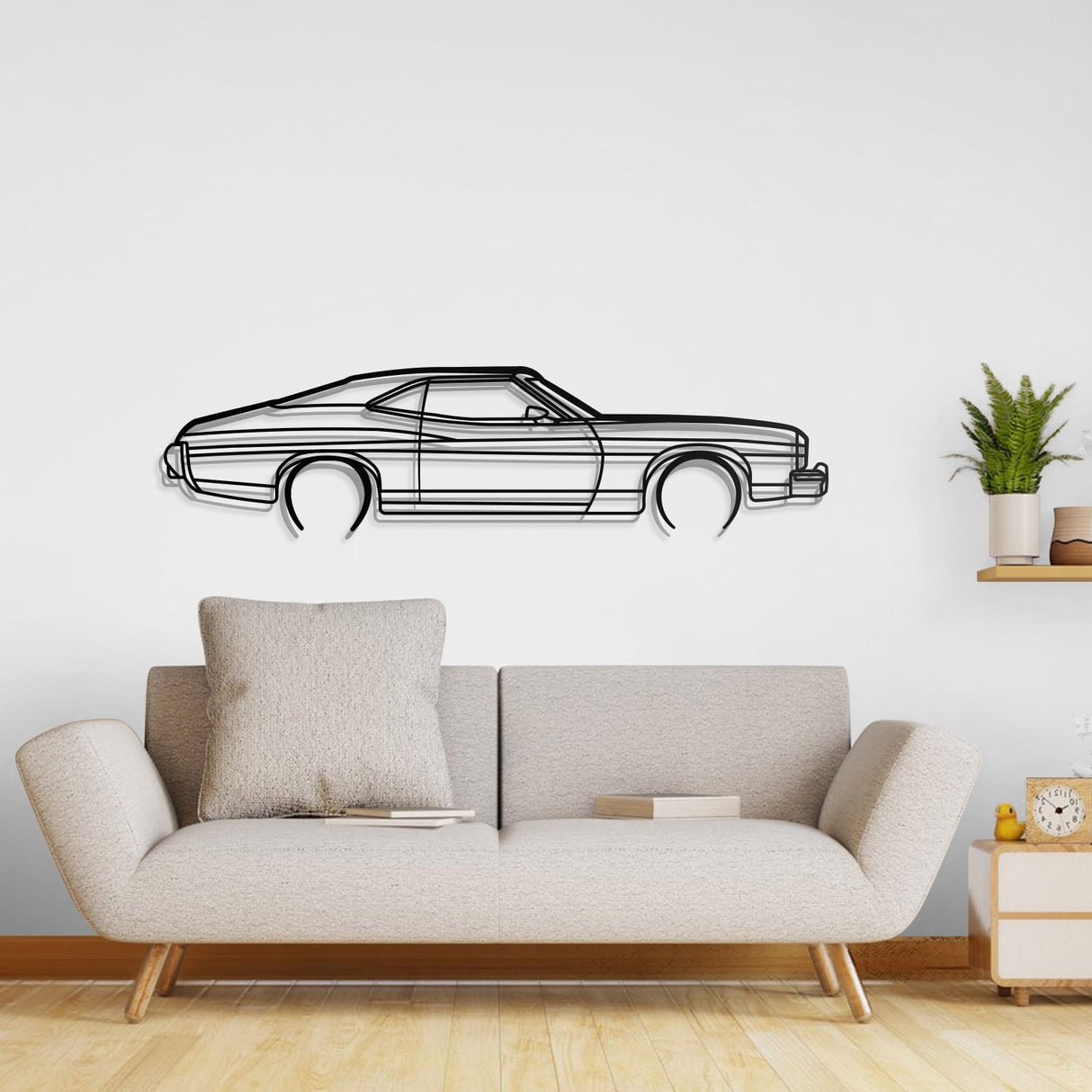 1973 Gran Torino Sport Fastback Metal Car Wall Art - NC0155