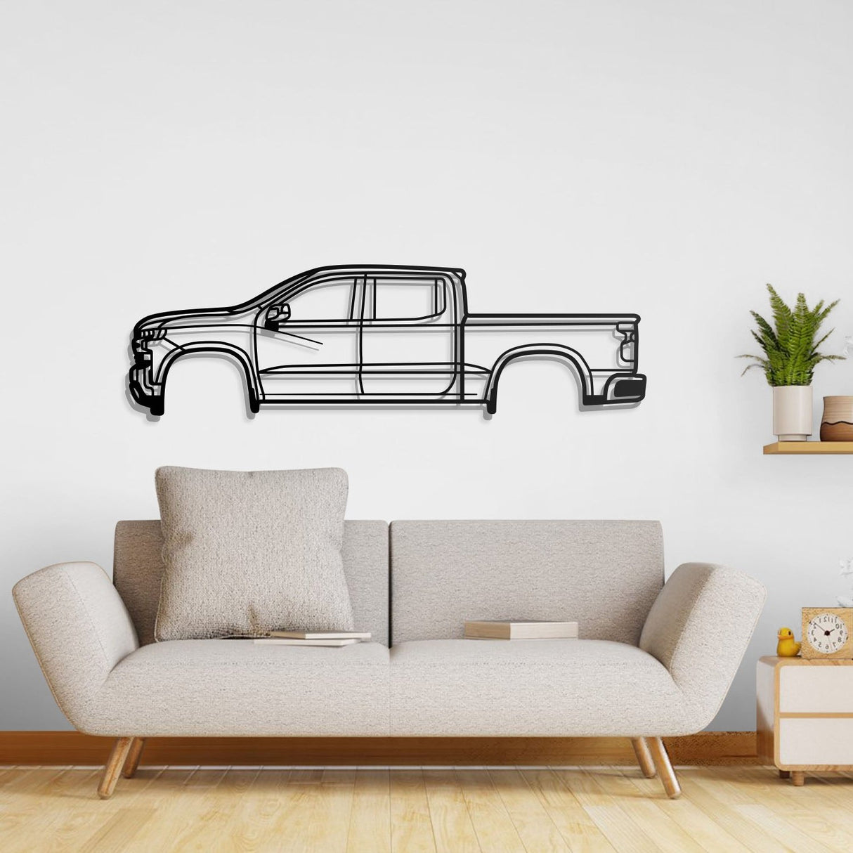 2019 Silverado 1500 4th Gen Metal Car Wall Art - NC0681