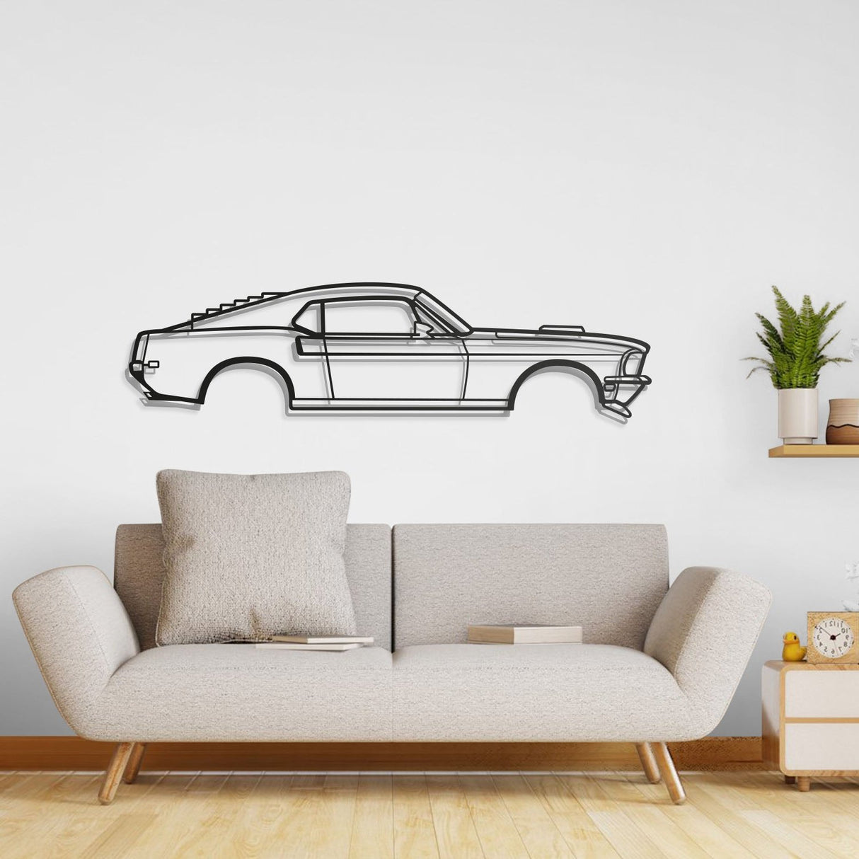 1968 Mustang Mach 1 Metal Car Wall Art - NC0113