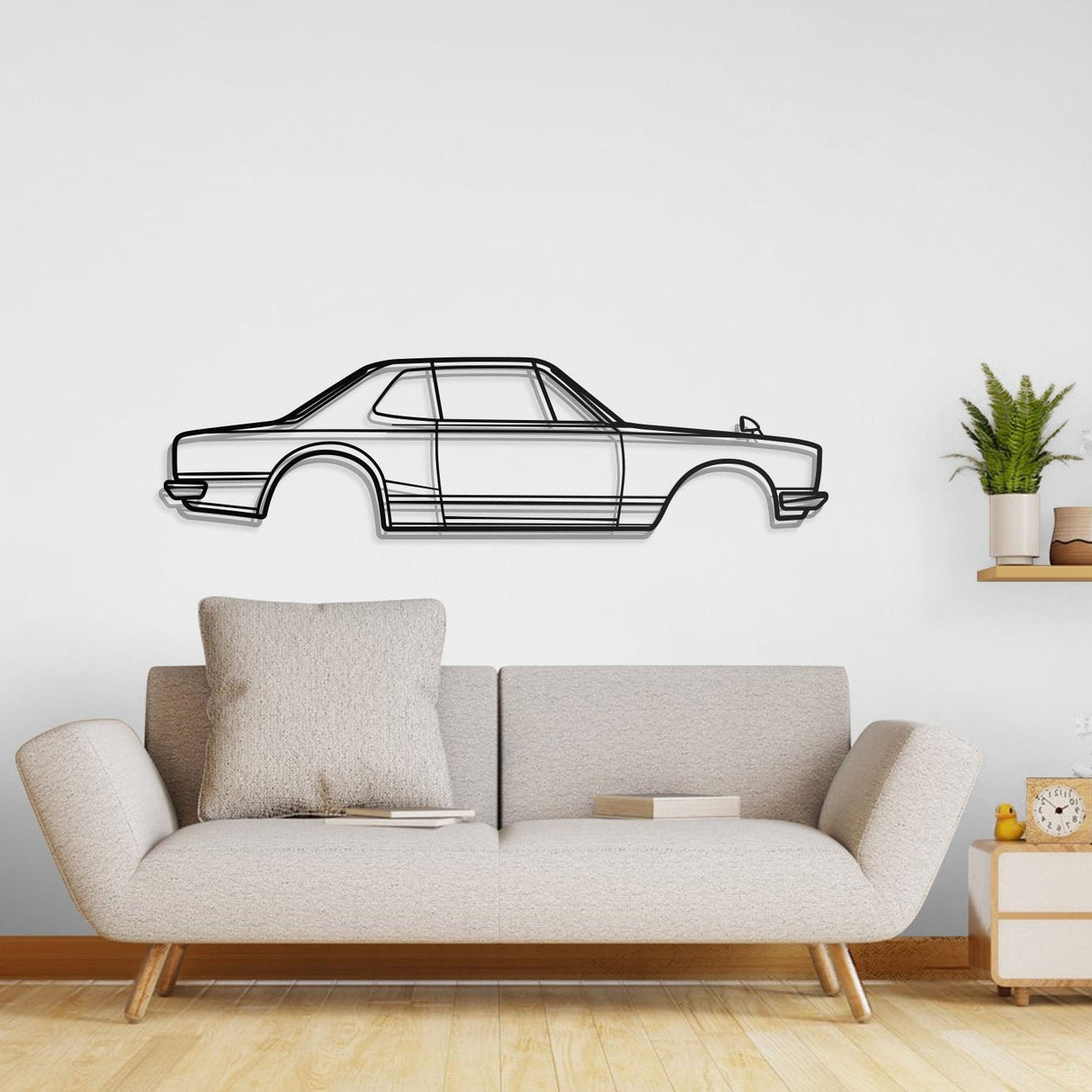 1971 Skyline 2000GT-R Metal Car Wall Art - NC0143