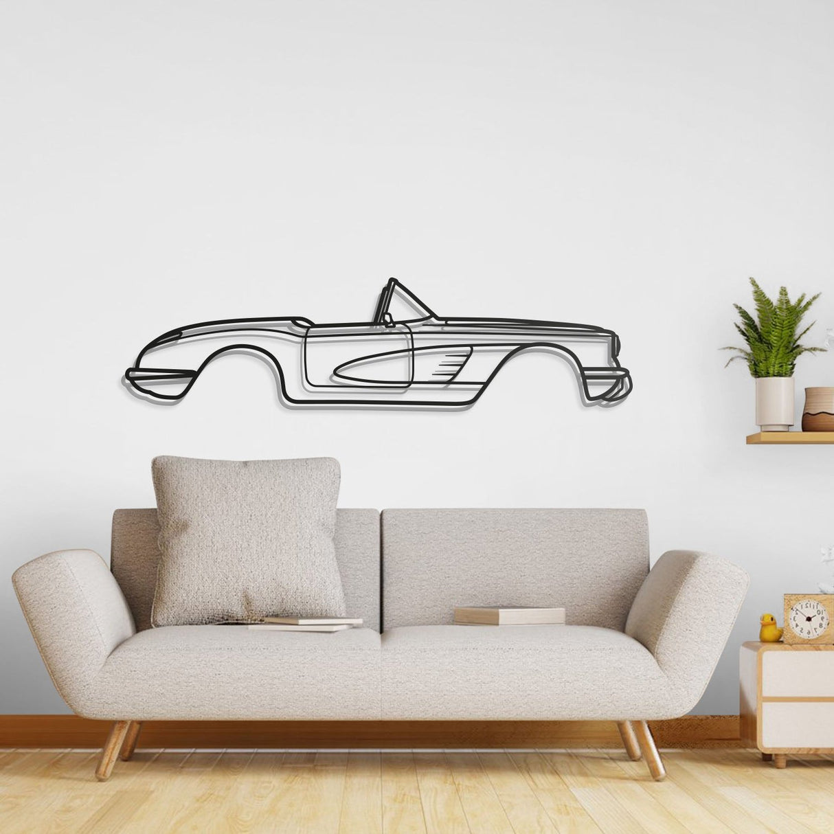 1960 Corvette Metal Car Wall Art - NC0060