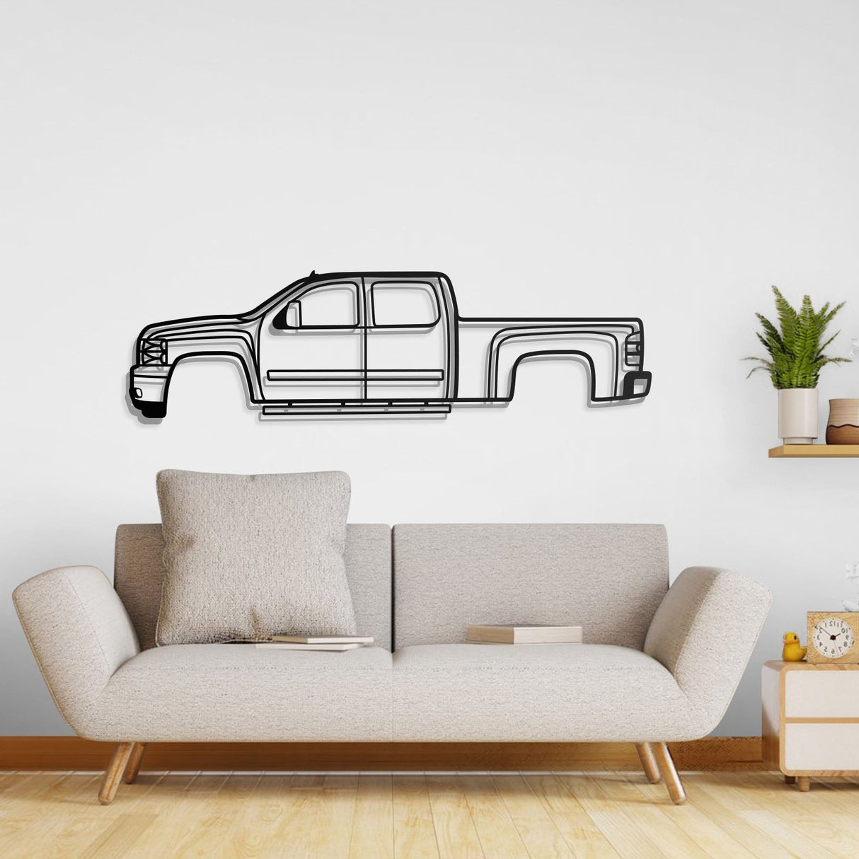 2007 Silverado 1500 2nd Gen Metal Car Wall Art - NC0350