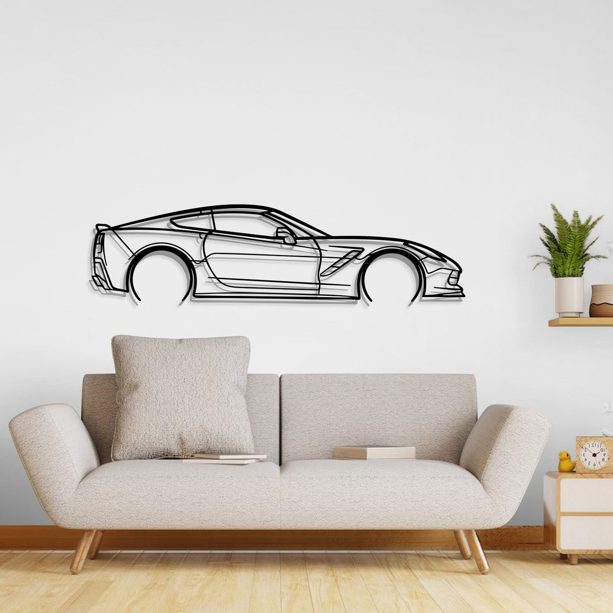 Corvette C7 Detailed Metal Car Wall Art - NC0920