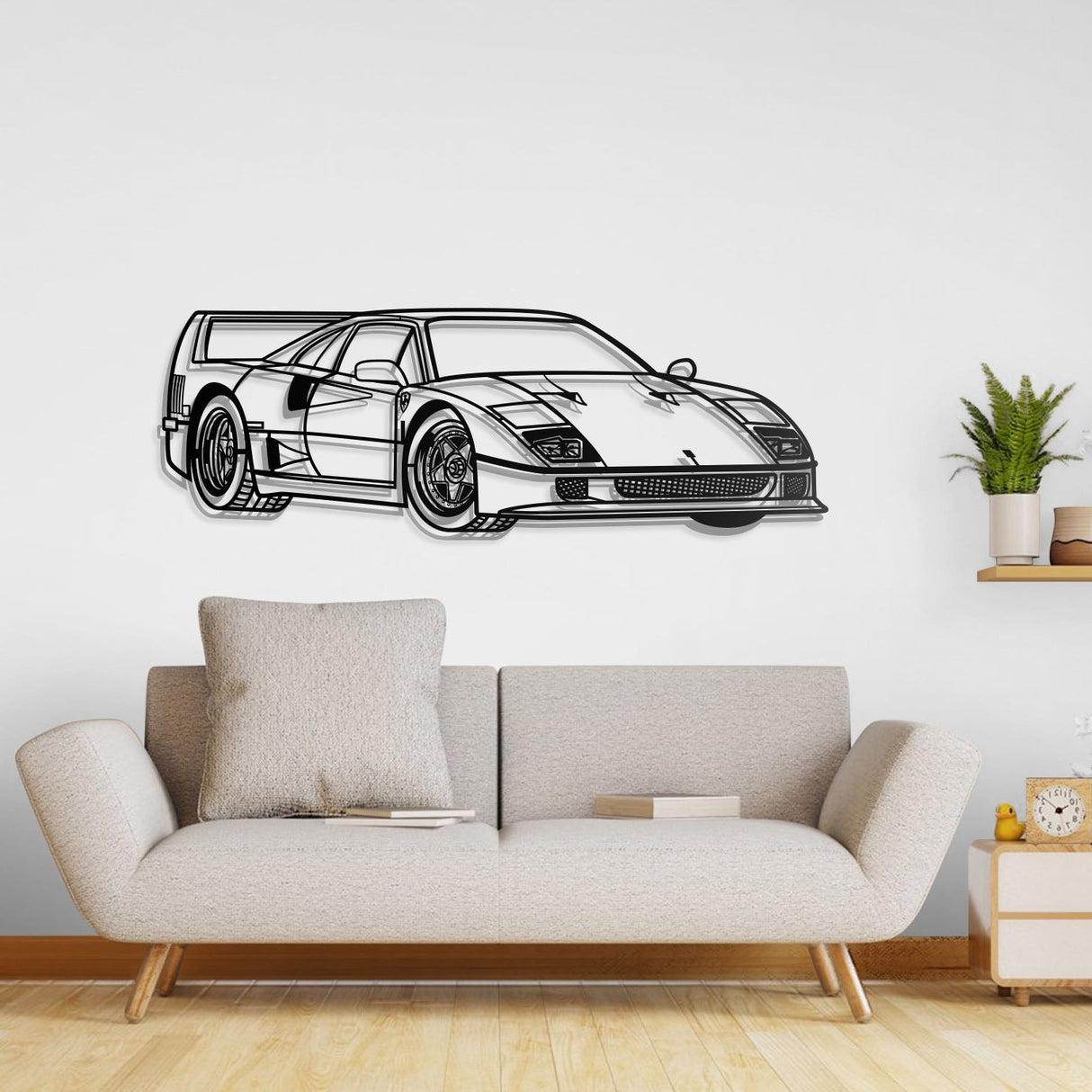 F40 Perspective Metal Car Wall Art - NC0438