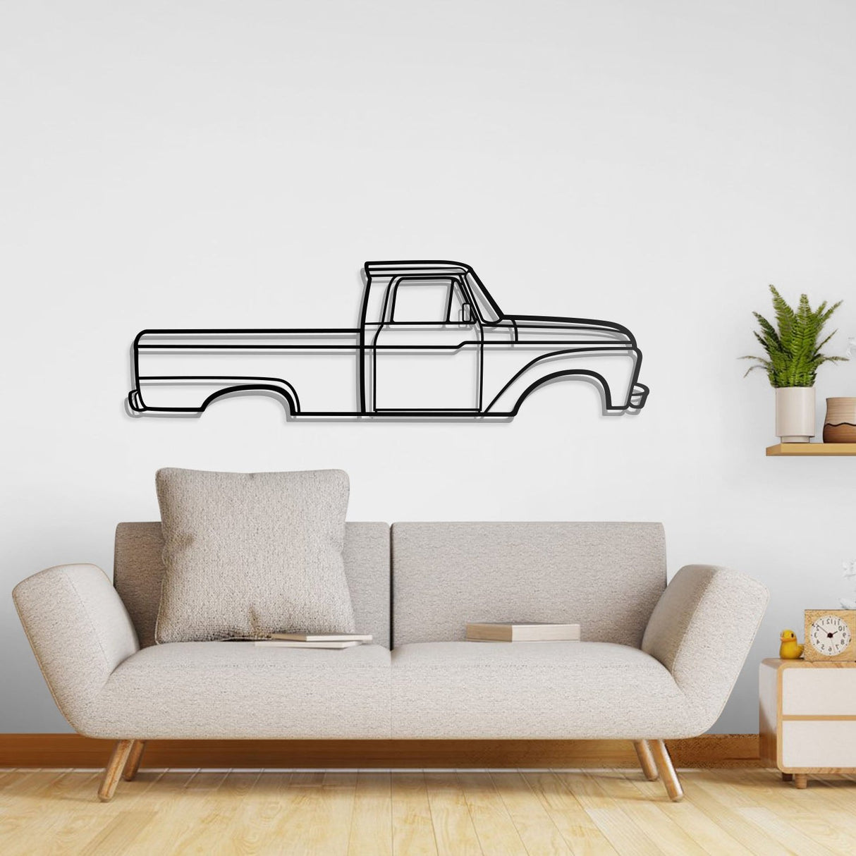 1966 F-100 Metal Car Wall Art - NC0084