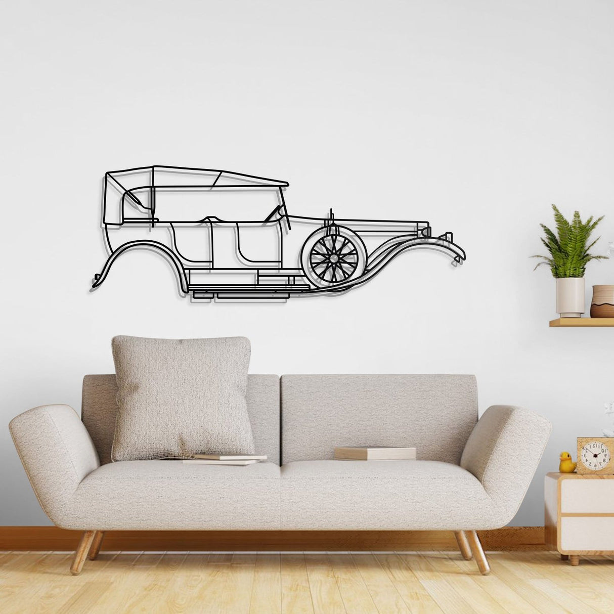 1907 Silver Ghost Metal Car Wall Art - NC0003