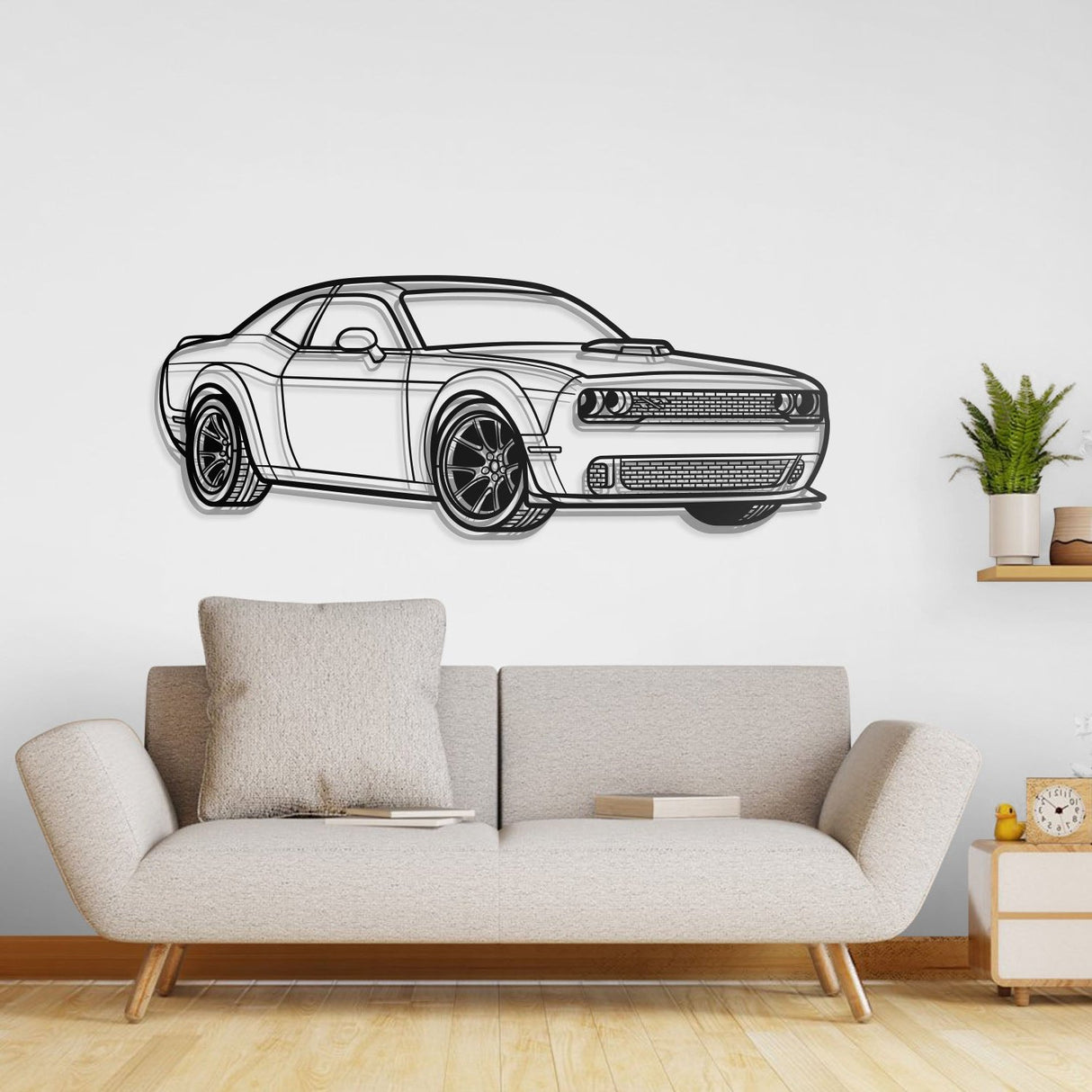 2023 Challanger Perspective Metal Car Wall Art - NC0435