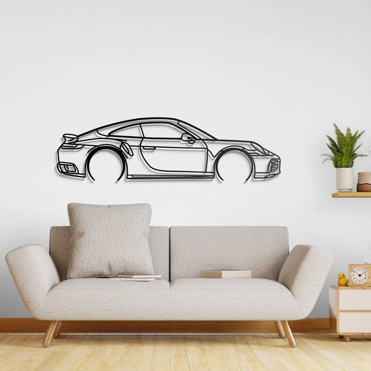 911 Turbo S Model 992 Detailed Metal Car Wall Art - NC0877