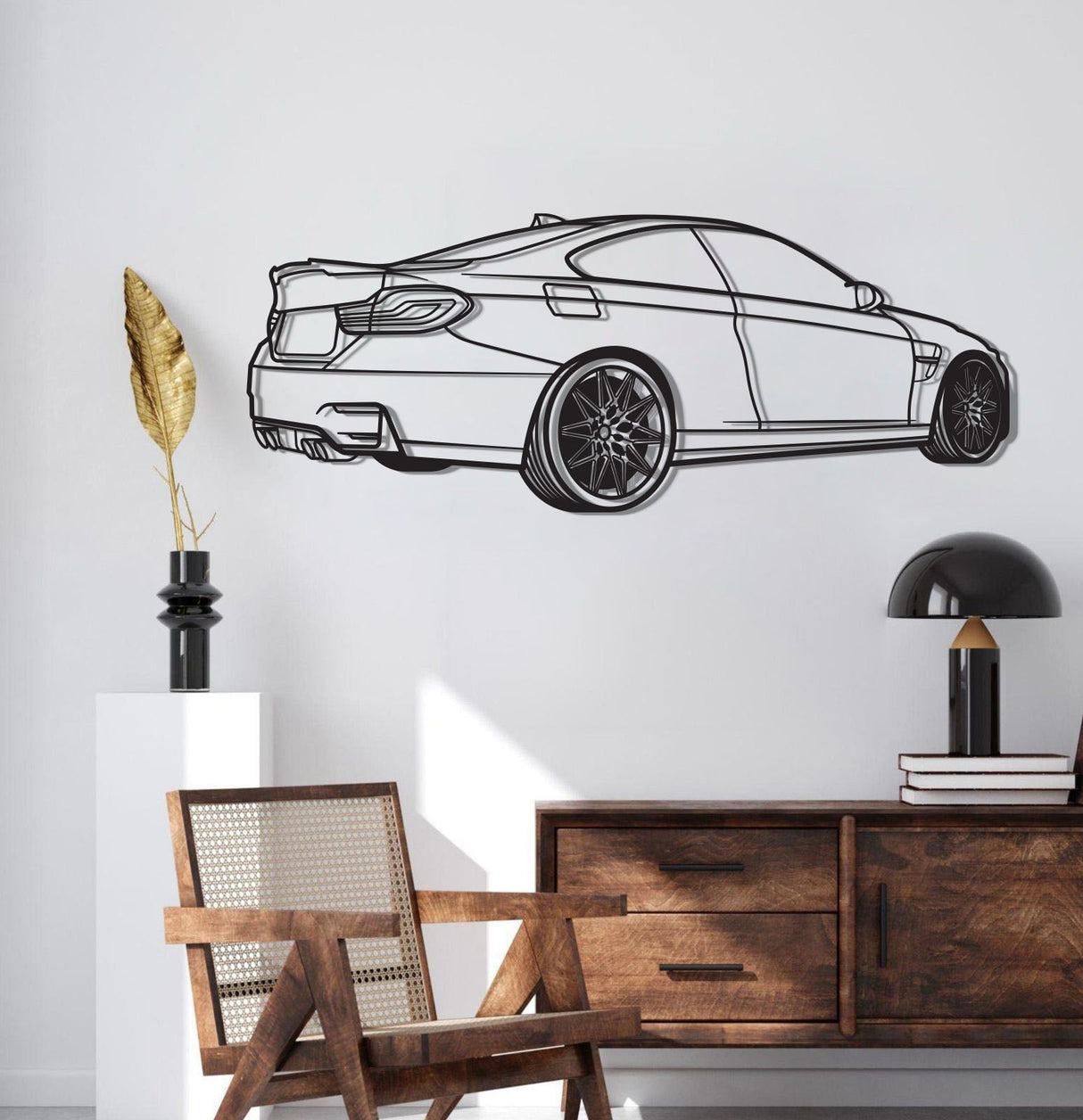 M4 Back Perspective Metal Car Wall Art - NC1299