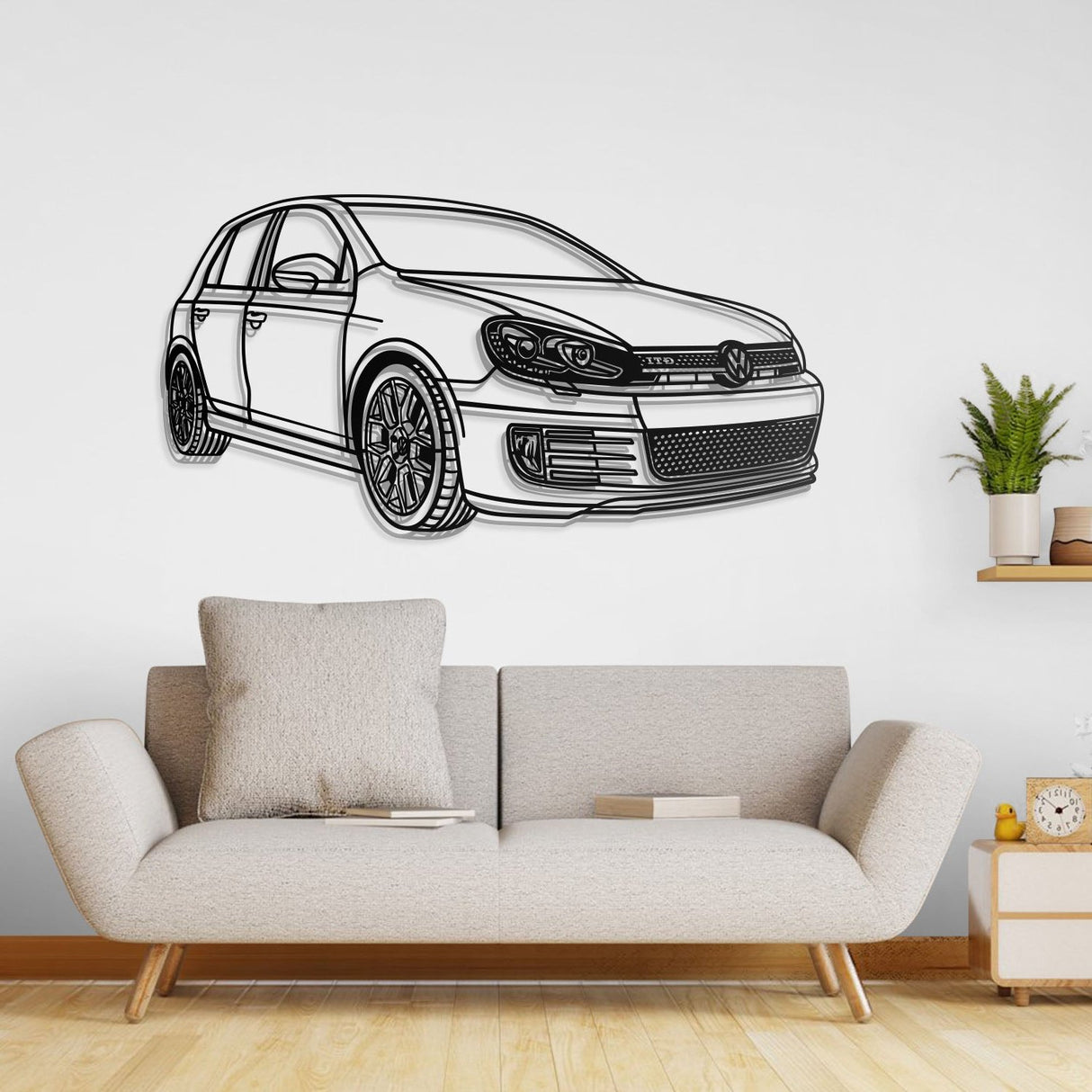 2011 Golf VI GTI Perspective Metal Car Wall Art - NC0465