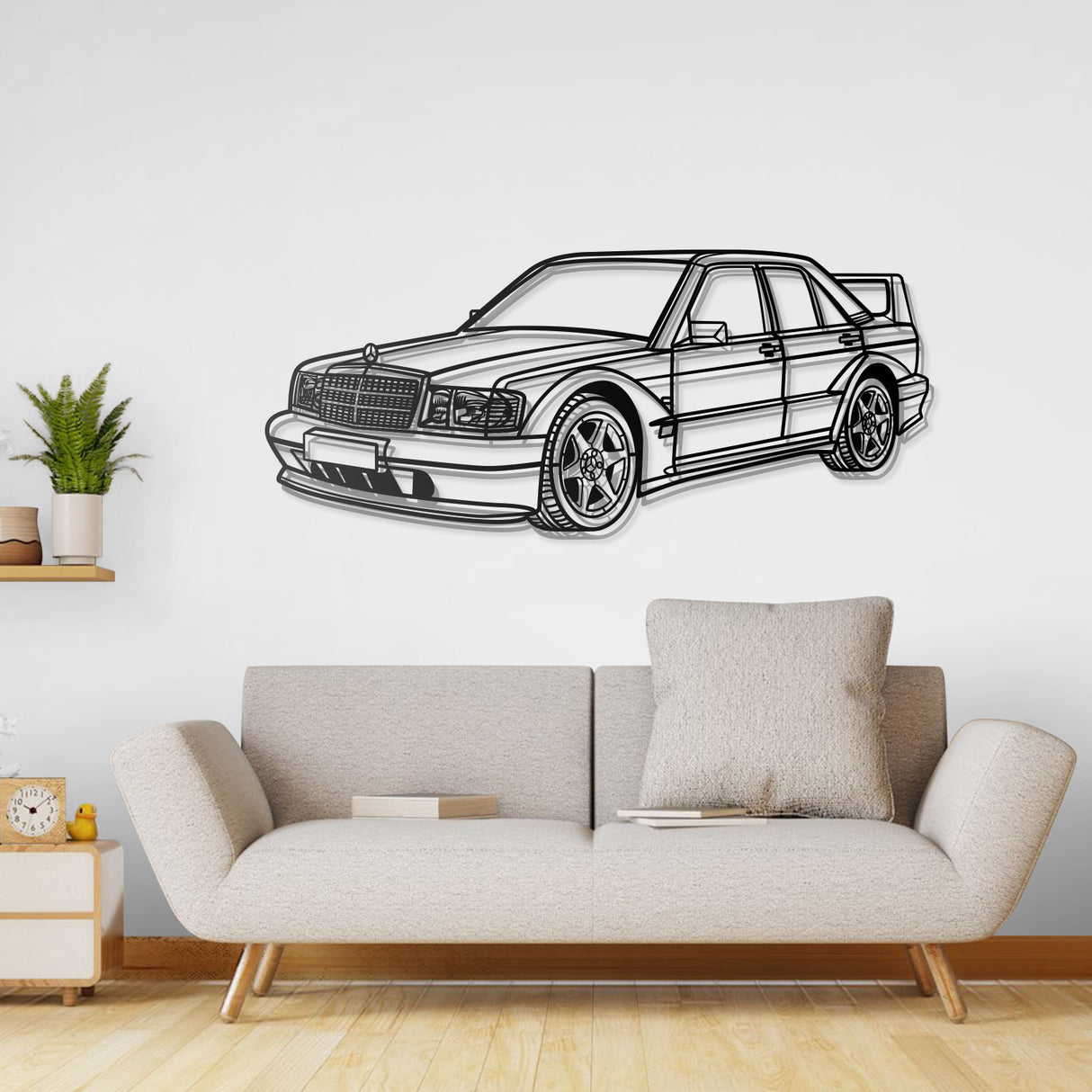 1990 190E 2.5-16 EVO II Perspective Metal Car Wall Art - NC0453