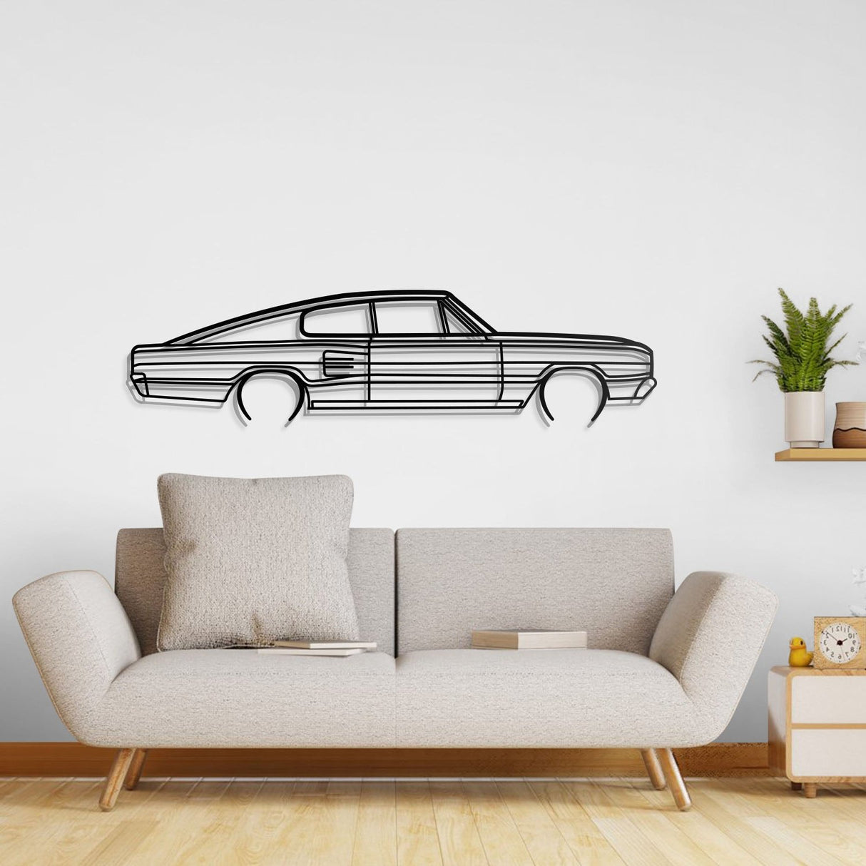 1966 Charger 383 4B Fastback Metal Car Wall Art - NC0082