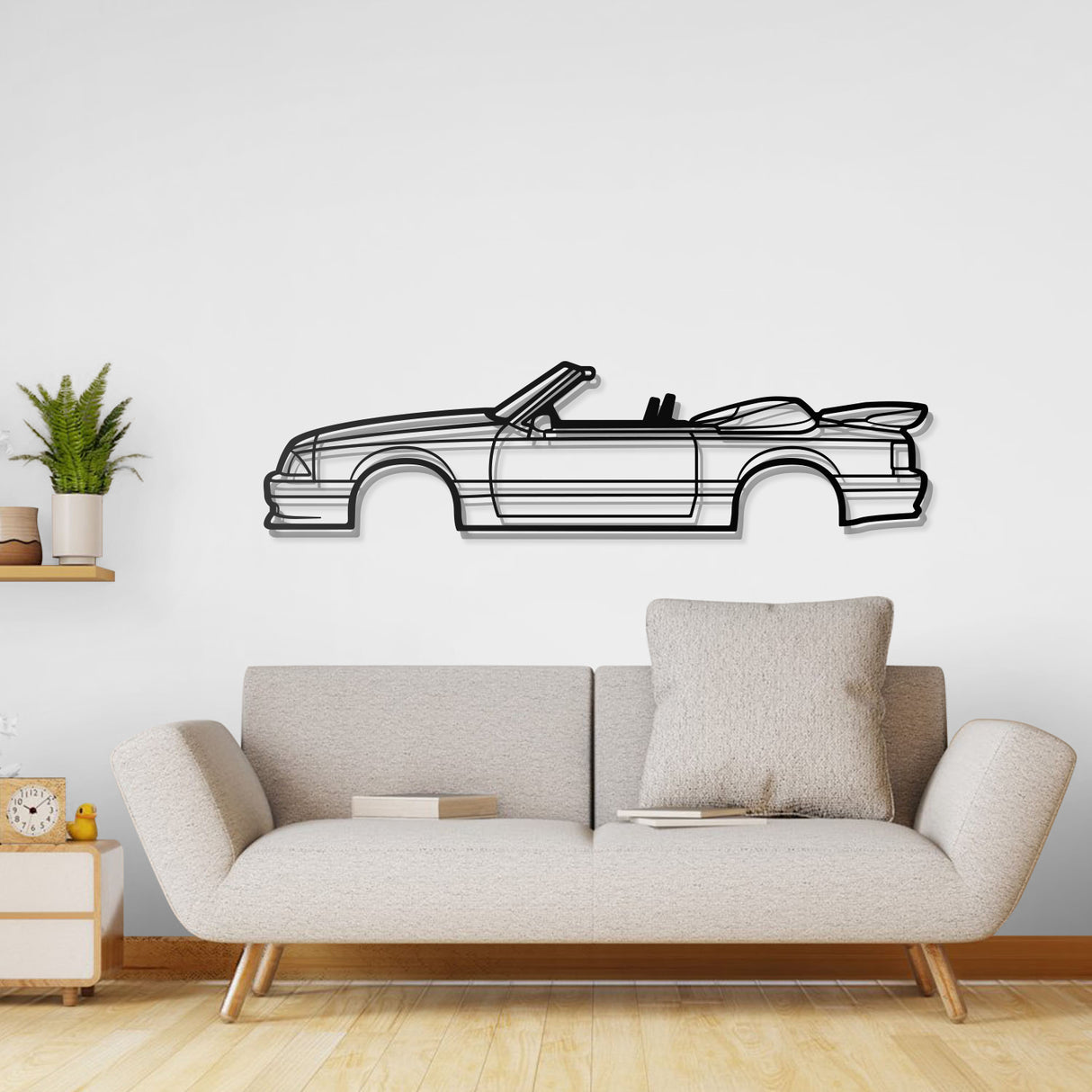 1990 Mustang Saleen Convertible Metal Car Wall Art - NC0229