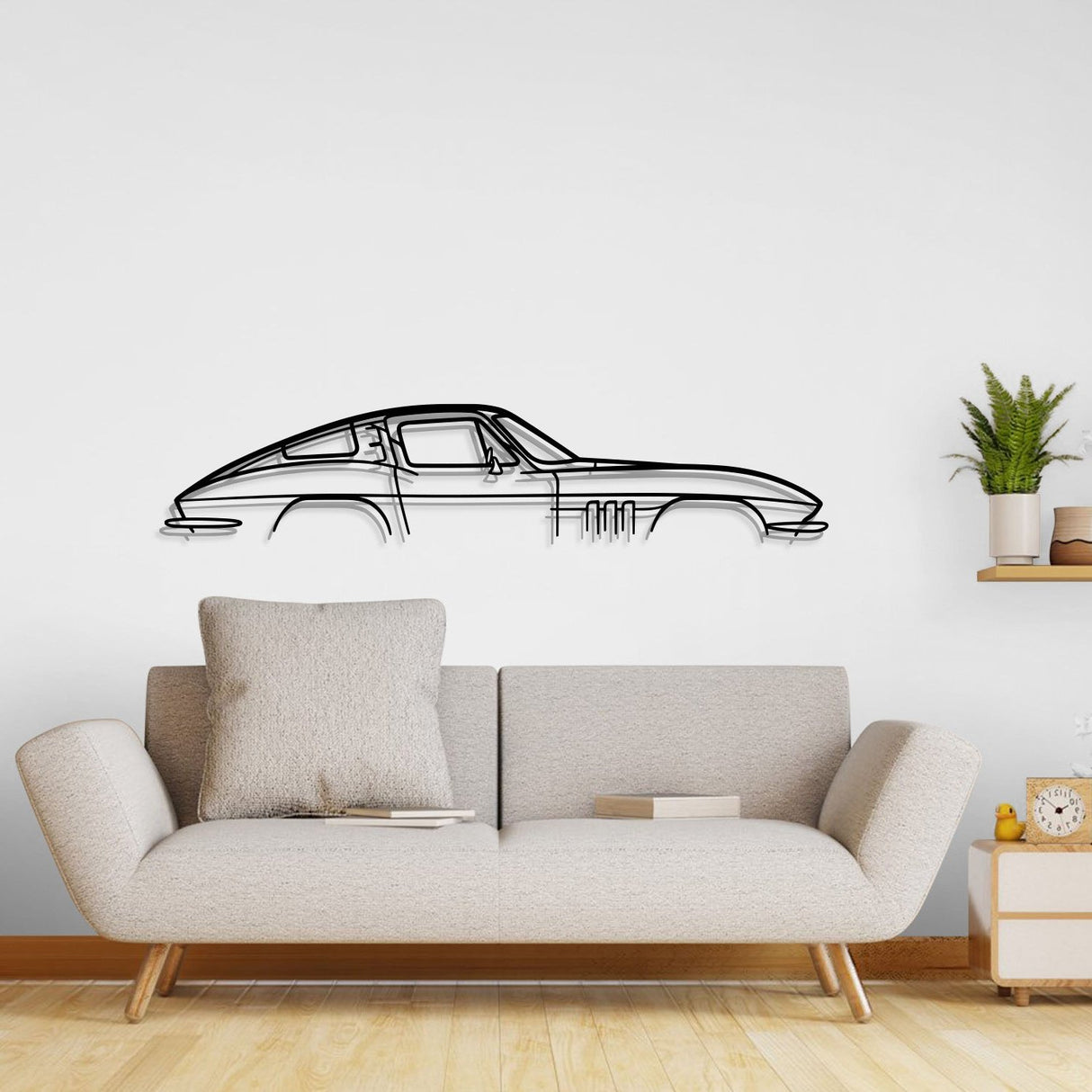 Corvette C2 Metal Car Wall Art - NC0914