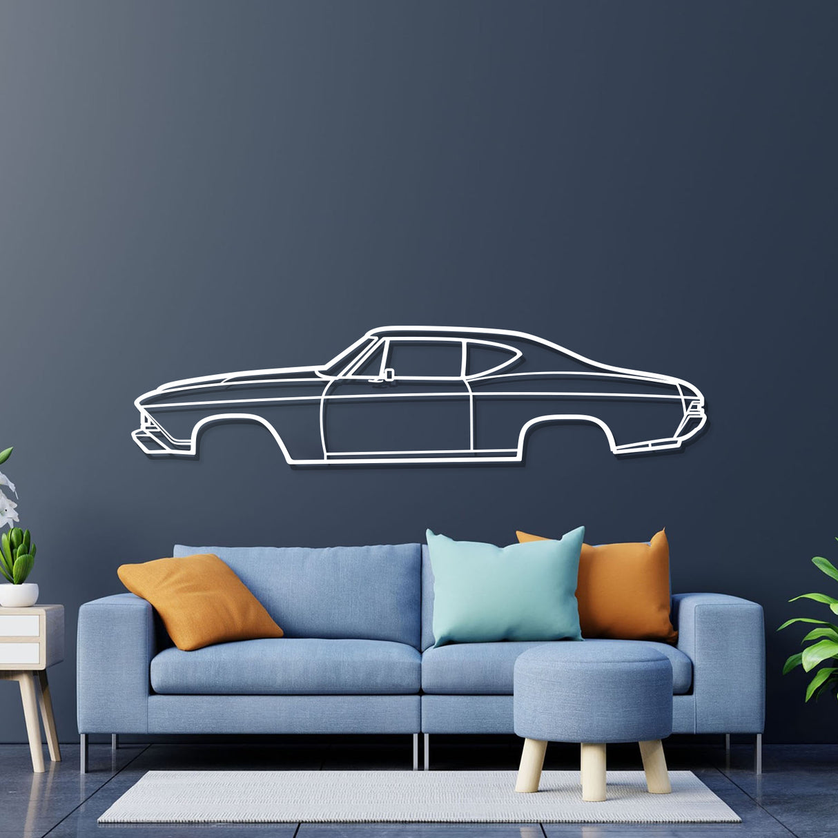 1968 Chevelle SS Metal Car Wall Art - NC0108