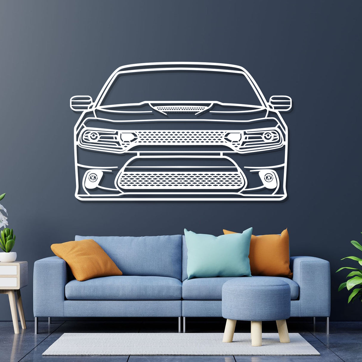 2019 Charger Front View Metal Car Wall Art - NC0652