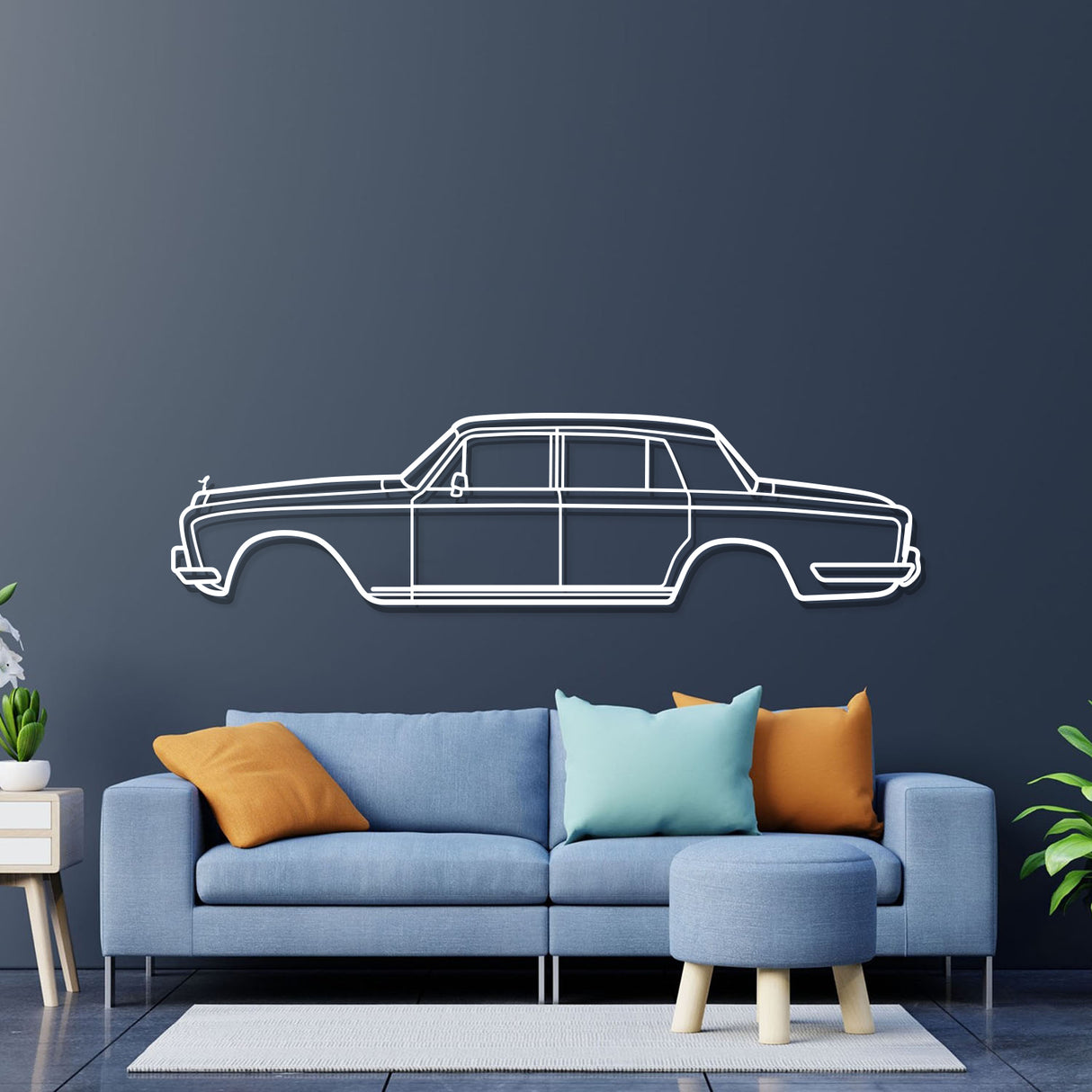 1965 Silver Shadow Metal Car Wall Art - NC0076