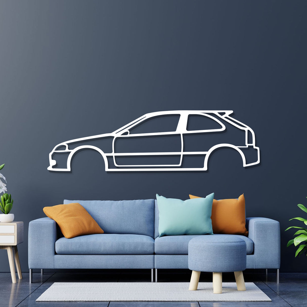 Civic EK Metal Car Wall Art - NC0901